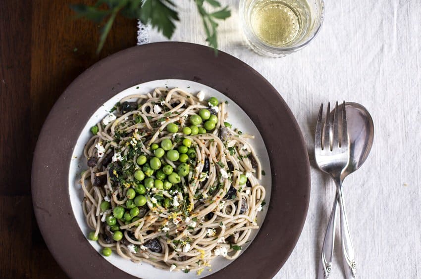 Creamy Mushroom Pasta With Ricotta And Peas