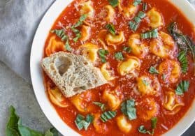 creamy tomato soup with tortellini