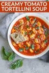 creamy tomato soup with tortellini