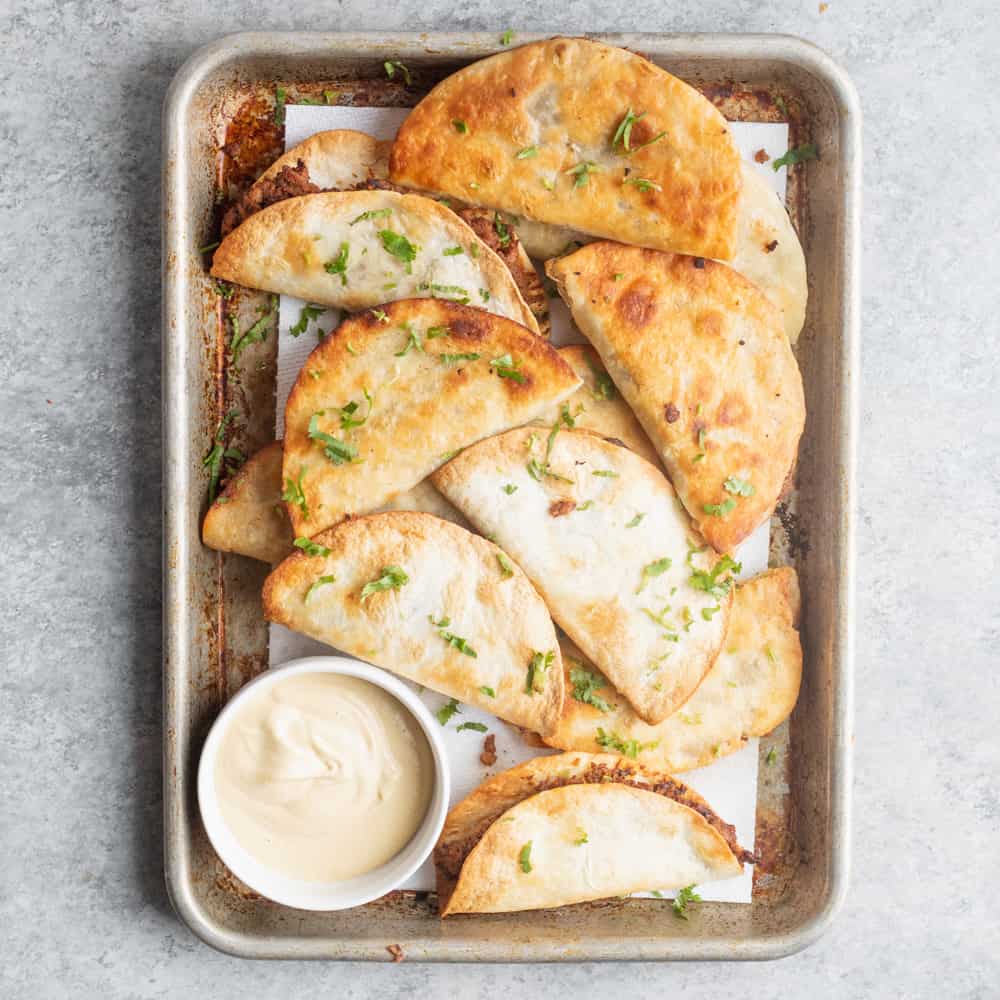 Easy Crispy Vegan Tacos with Queso Dipping Sauce Delish Knowledge