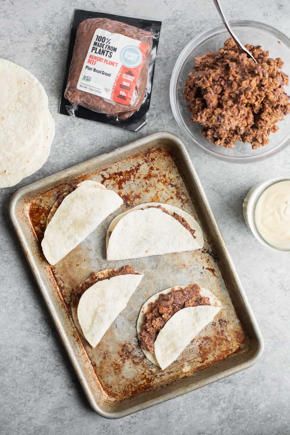 Tacos Using Hungry Planet Plant-Based Beef