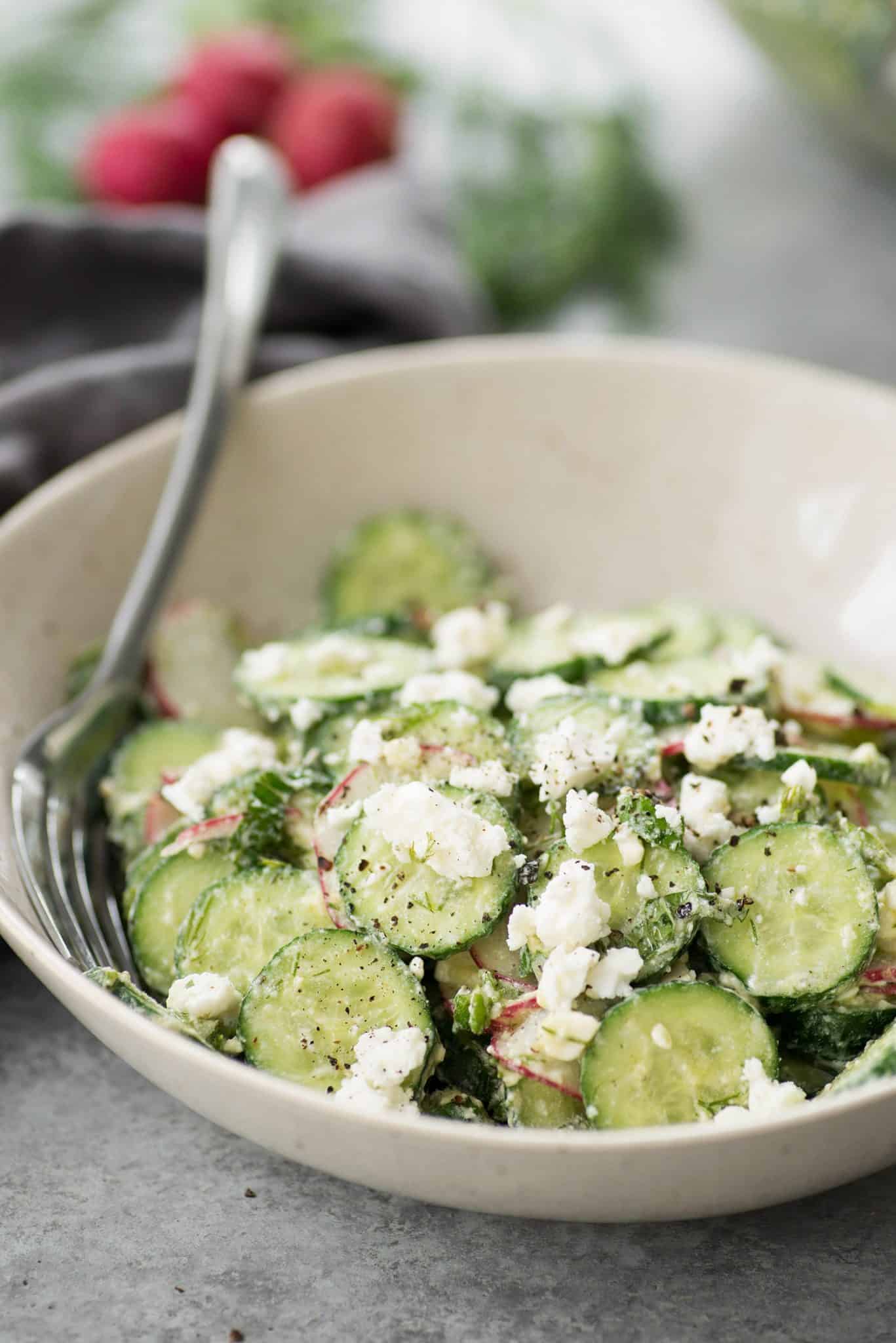 Cucumber, Dill And Radish Salad! A Must-Make Side-Dish; Refreshing, Delicious And Healthy! Vegetarian And Gluten-Free | Delishknowledge.com