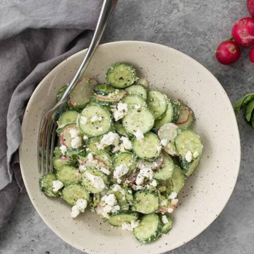 Cucumber, Dill And Radish Salad! A Must-Make Side-Dish; Refreshing, Delicious And Healthy! Vegetarian And Gluten-Free | Delishknowledge.com