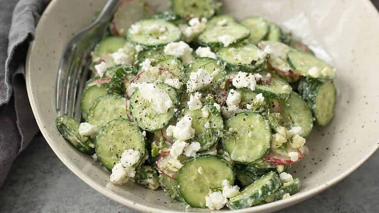 Cucumber, Dill And Radish Salad! A Must-Make Side-Dish; Refreshing, Delicious And Healthy! Vegetarian And Gluten-Free | Delishknowledge.com