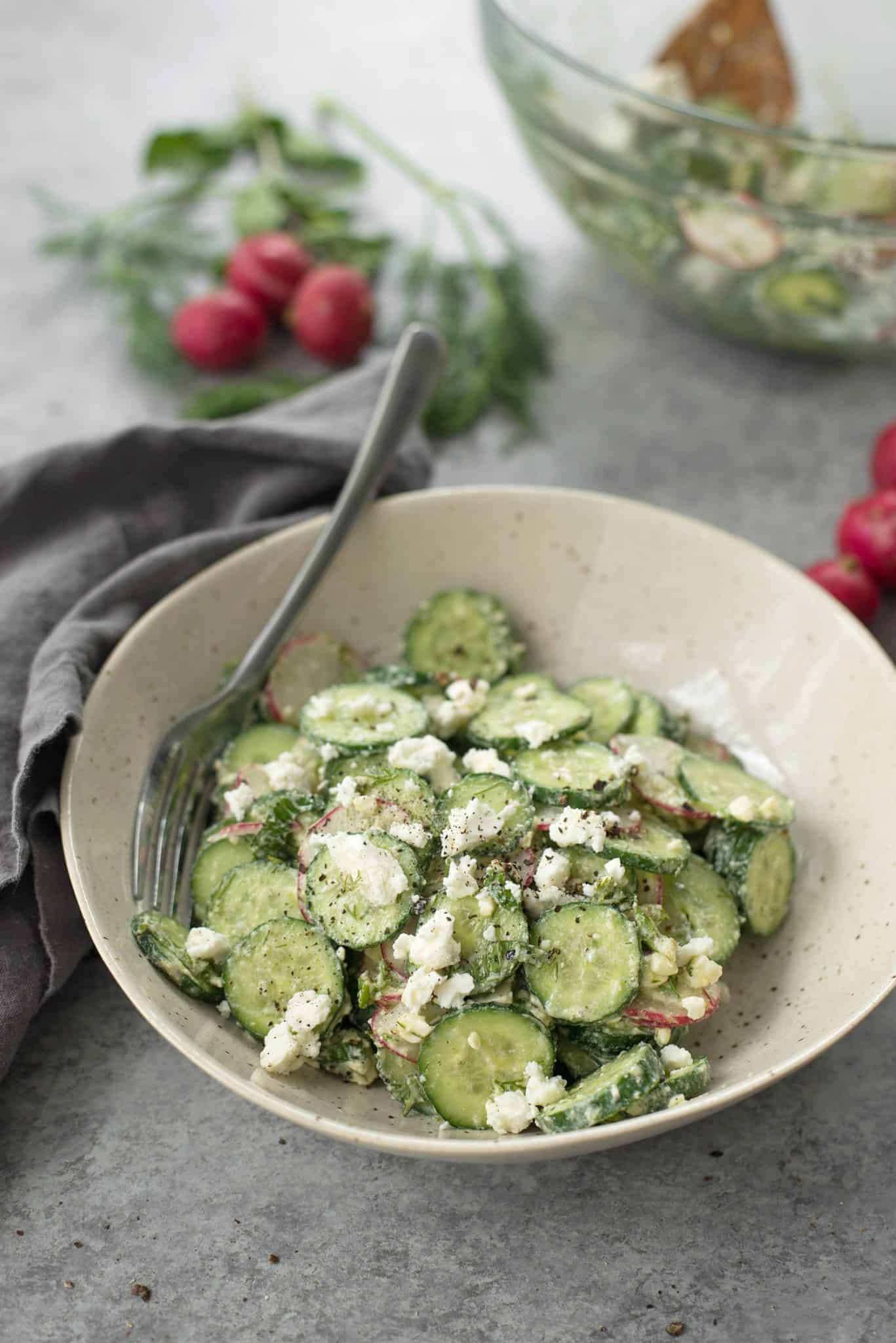 Cucumber, Dill And Radish Salad! A Must-Make Side-Dish; Refreshing, Delicious And Healthy! Vegetarian And Gluten-Free | Delishknowledge.com