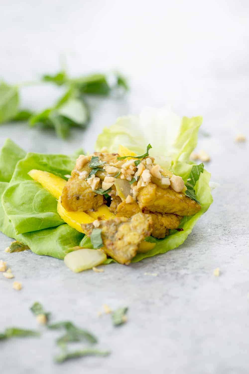 vegan tempeh lettuce wraps 