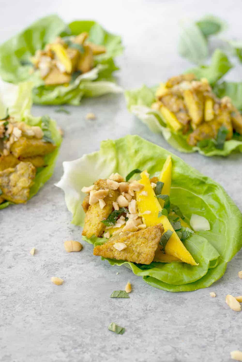 vegan tempeh lettuce wraps 