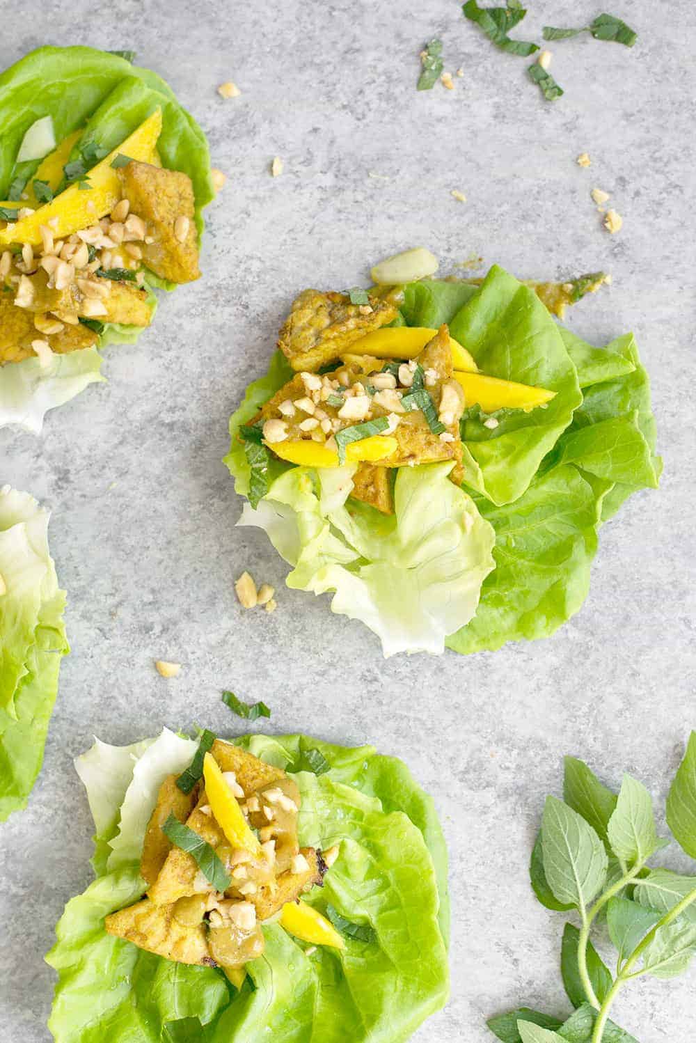 vegan tempeh lettuce wraps 