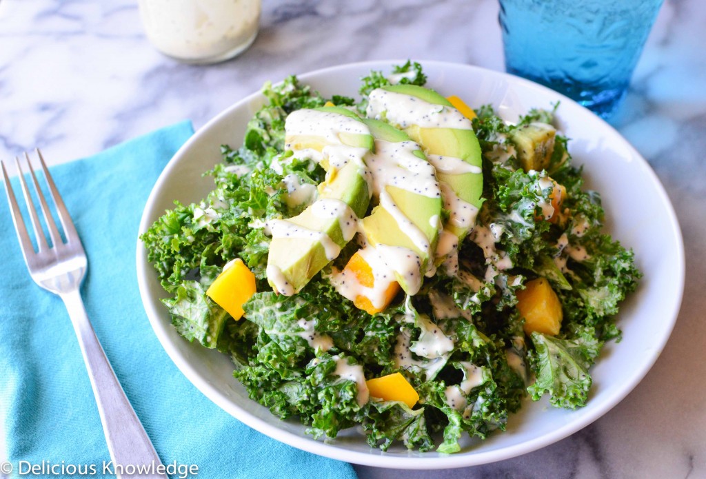 kale and mango poppyseed salad