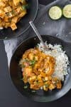 Vegan Delicata Squash Red Curry! If You'Re Looking For A Healthy, Plant-Based Dinner- This Is It! Simmered Tofu And Squash In A Mild Red Curry Sauce. Easily Gluten-Free. | Www.delishknowledge.com