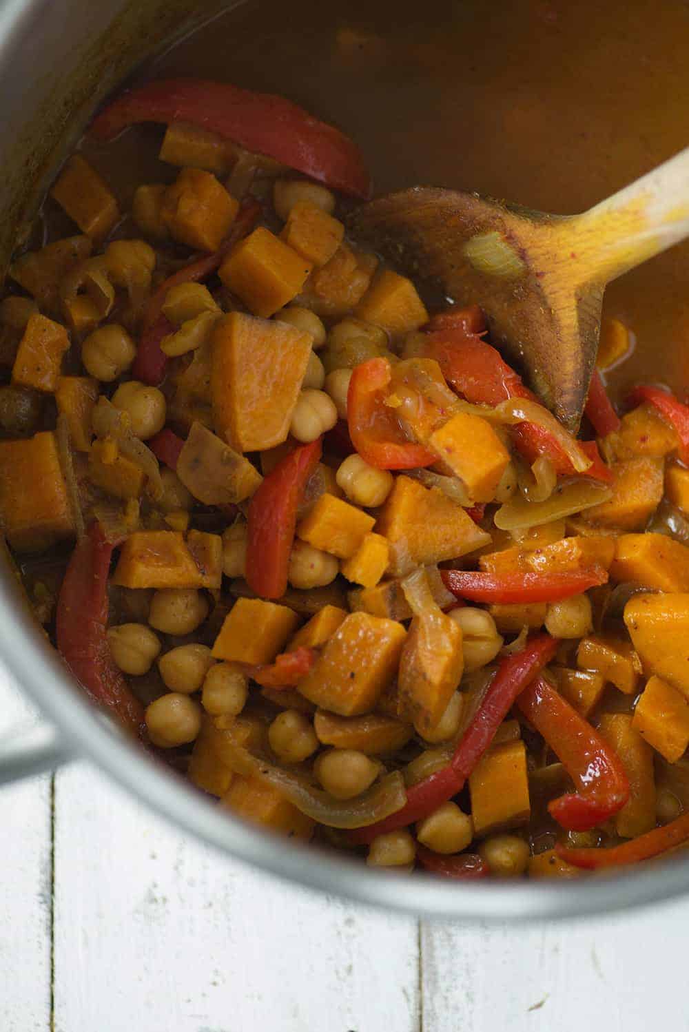 Pot Of Vegetables In Curry Sauce 