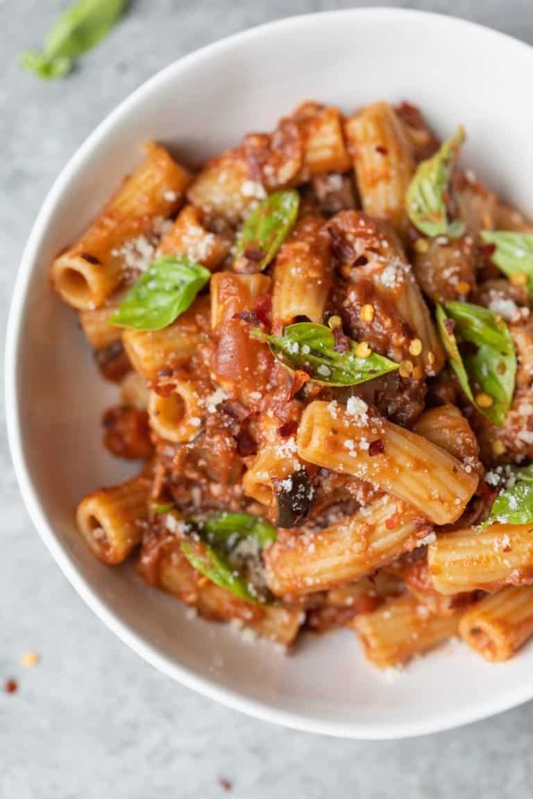 Eggplant Bolognese Pasta Delish Knowledge