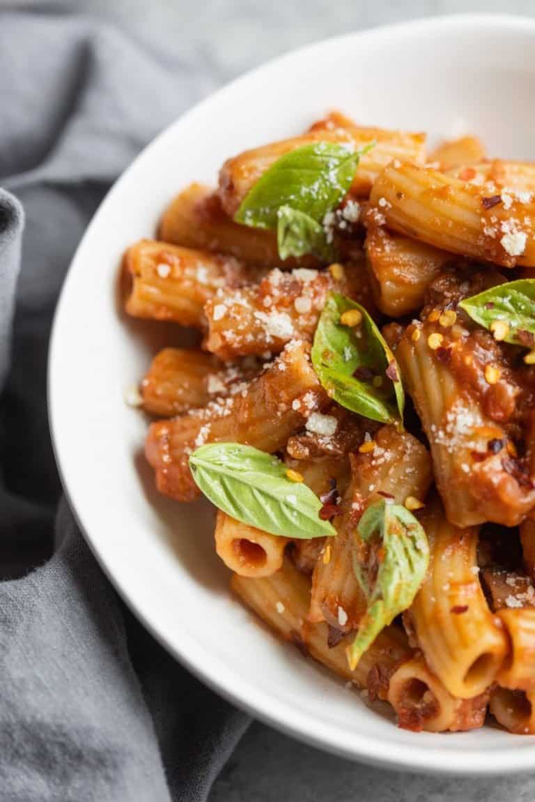 Eggplant Bolognese Pasta Delish Knowledge