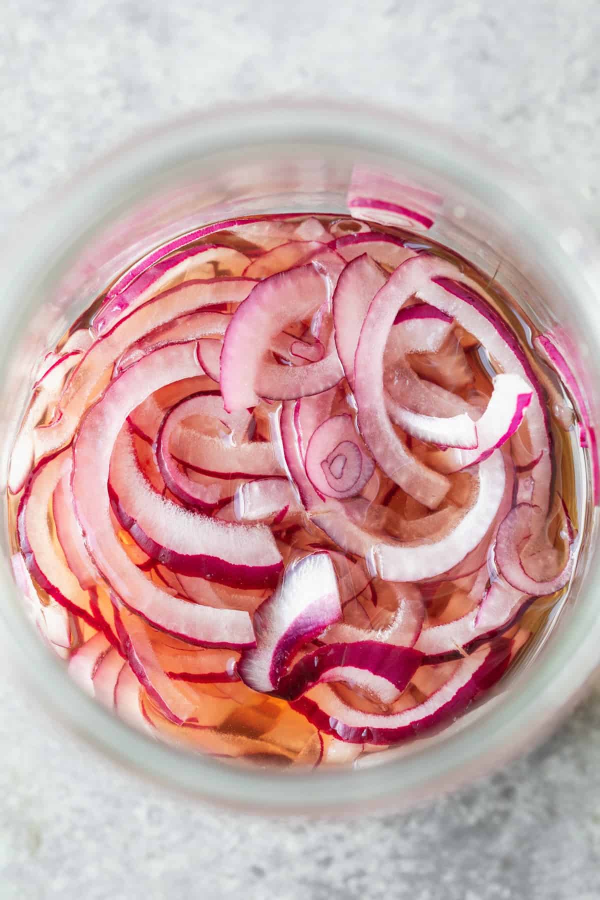 Close Up Of Pickled Red Onions