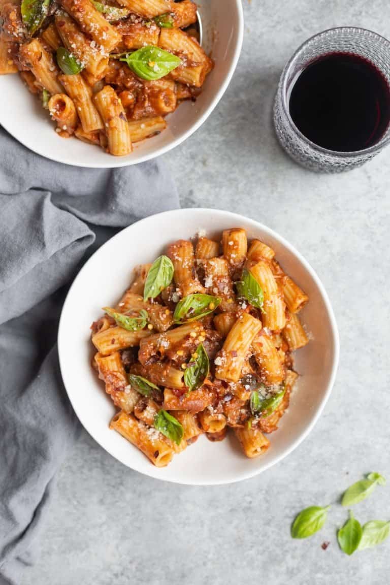 Eggplant Bolognese Pasta Delish Knowledge