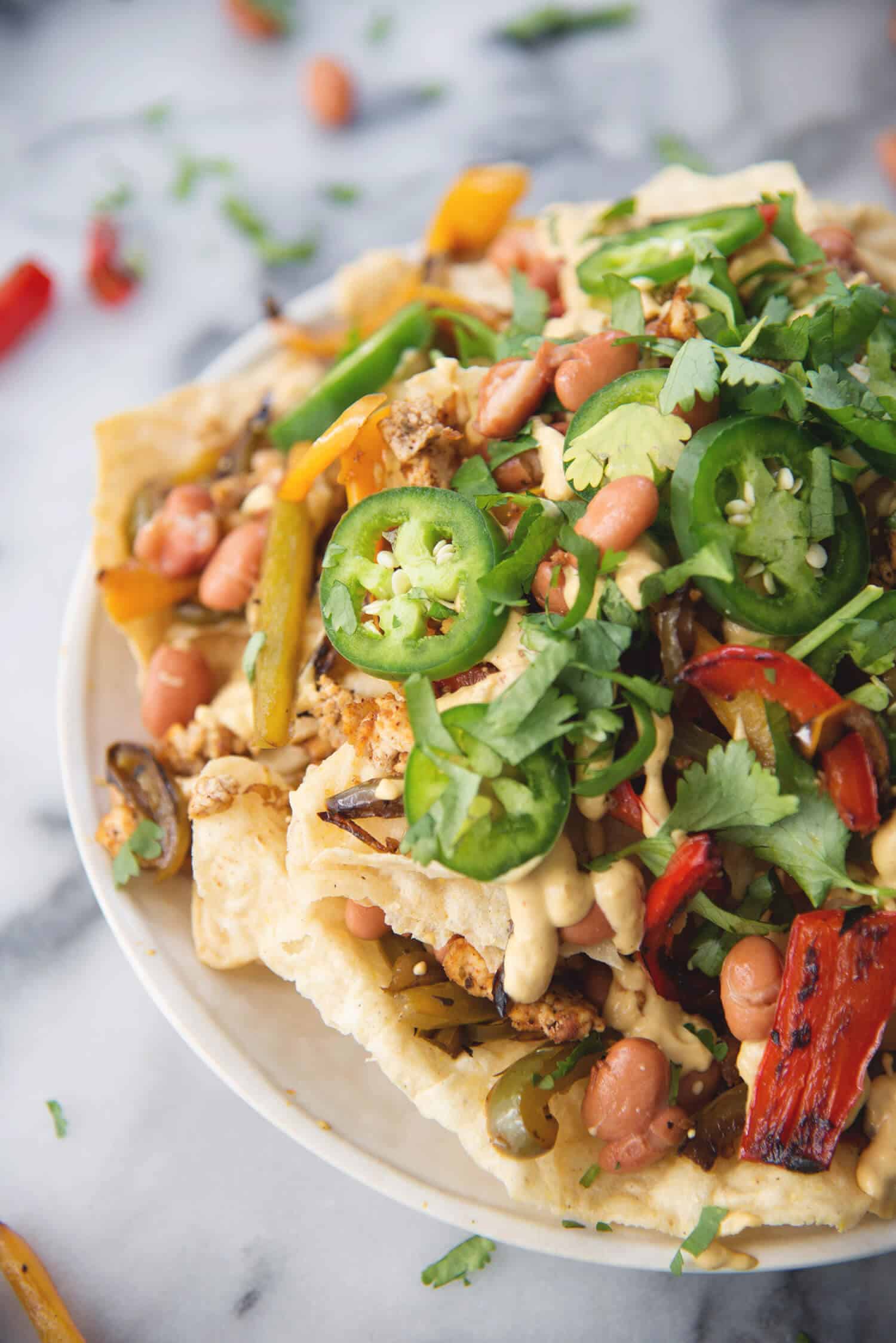 Fajita Vegan Nachos - Delish Knowledge