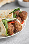 close up of falafel