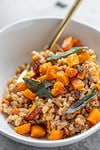 farro with squash and fried sage