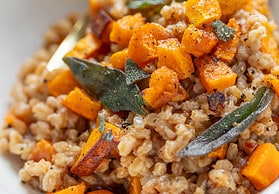 farro with squash and fried sage