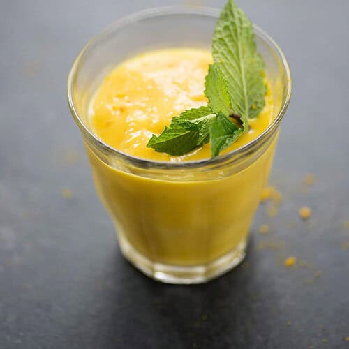 Frozen Mango Lassi 8 Frozen Mango Lassi! This Smoothie Is So Refreshing For Hot Summer Days. Mango, Turmeric, Ginger, Coconut And Honey. | Delishknowledge.com