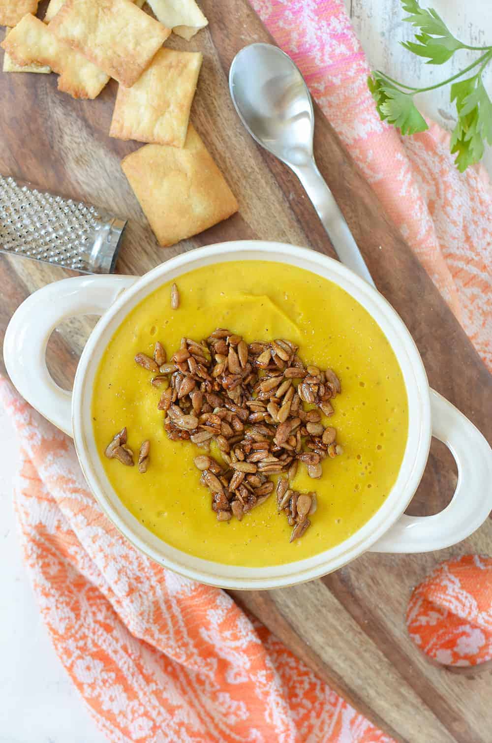 Ginger Apple Butternut Squash Soup 4 Ginger Apple Butternut Squash- A Must Make This Fall! Velvety, Creamy Vegan And Gluten-Free Soup. | Www.delishknowledge.com