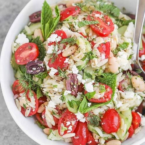Greek Orzo Pasta Salad With Tomatoes