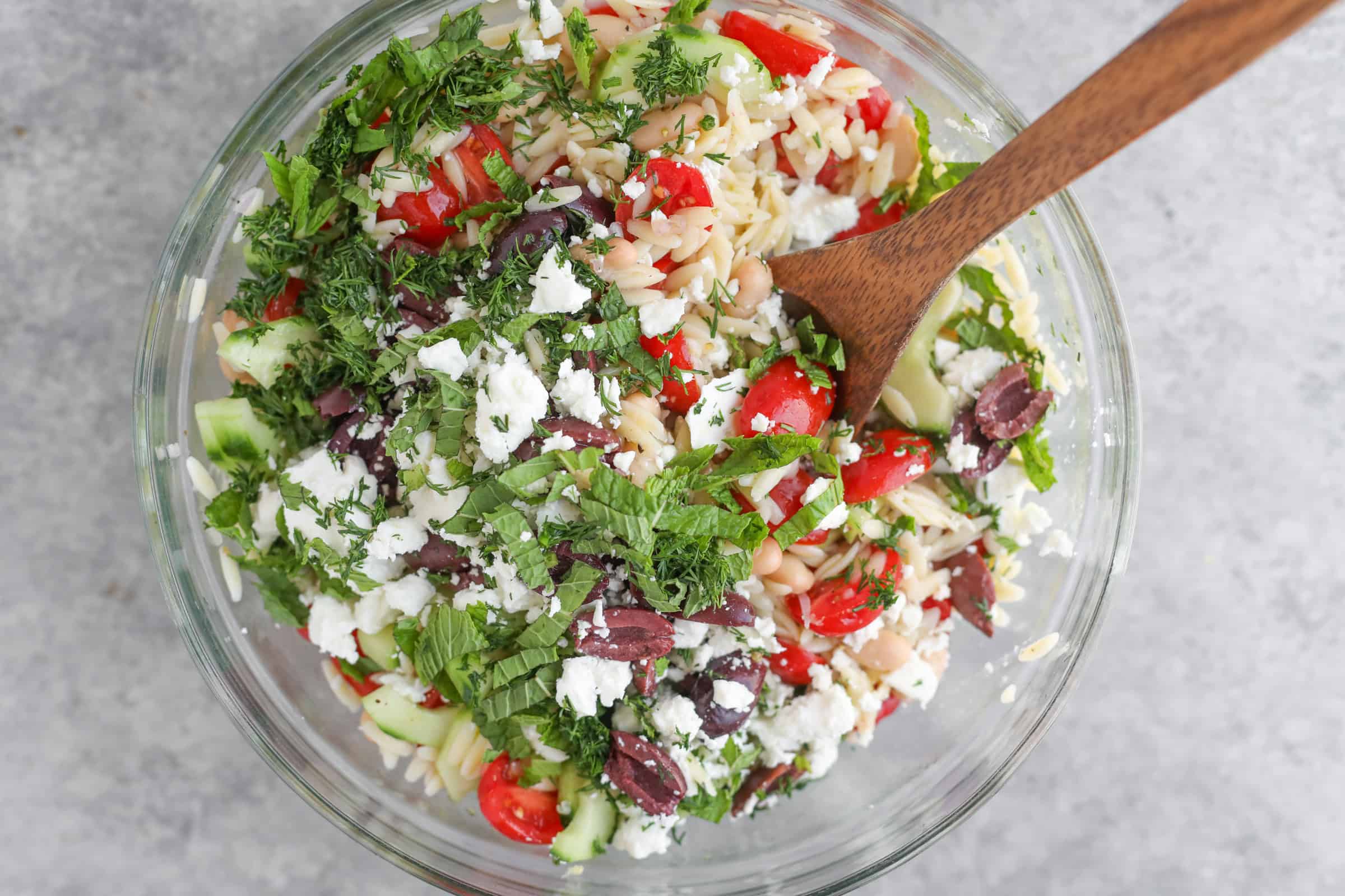 Greek Orzo Pasta Salad - Delish Knowledge