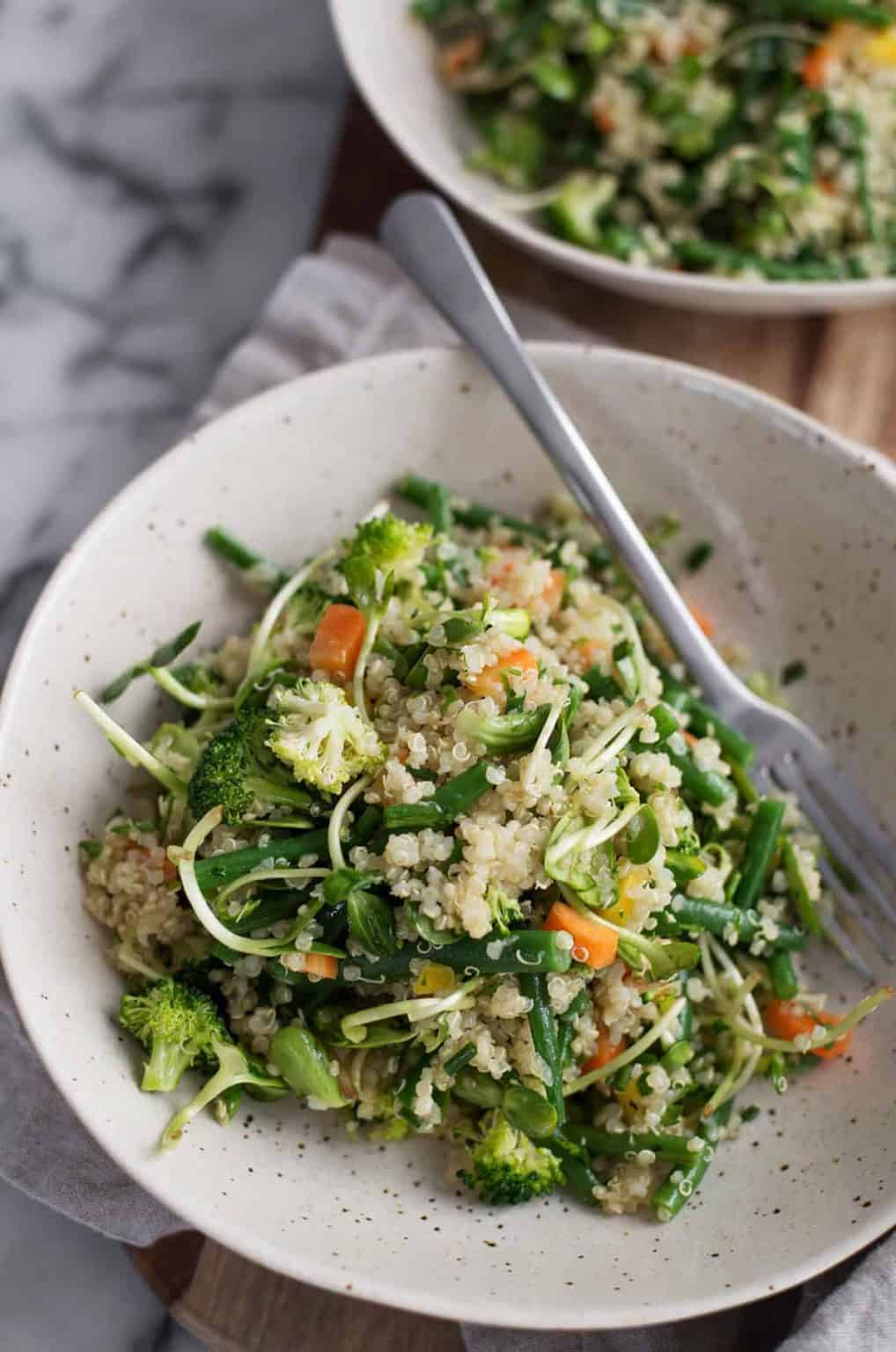 Green Bean, Quinoa and Sprout Salad Delish Knowledge