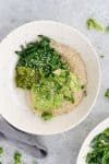 Oat Bran With Avocado, Spinach And Pesto