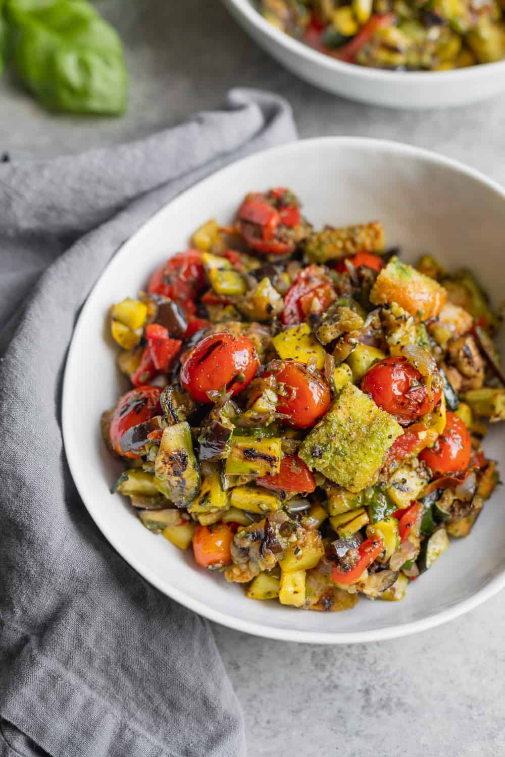 Overhead Shot Of Panzanella Salad