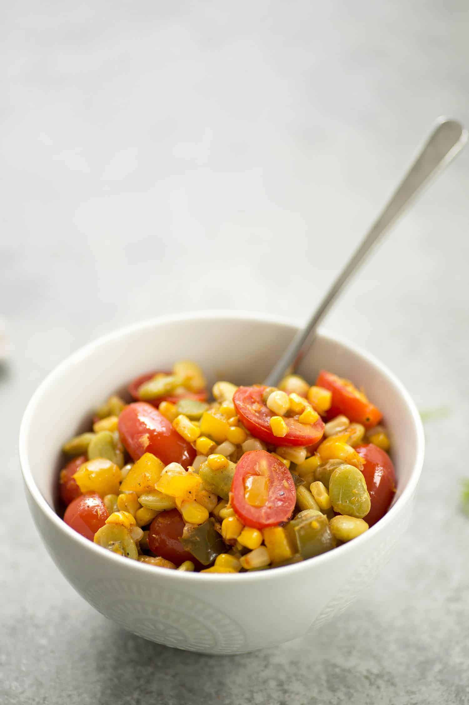 The Perfect Summer Dinner! Grilled Succotash With Bbq Tofu Kebobs. So Flavorful And Easy! Vegan And Gluten-Free. | Www.delishknowledge.com