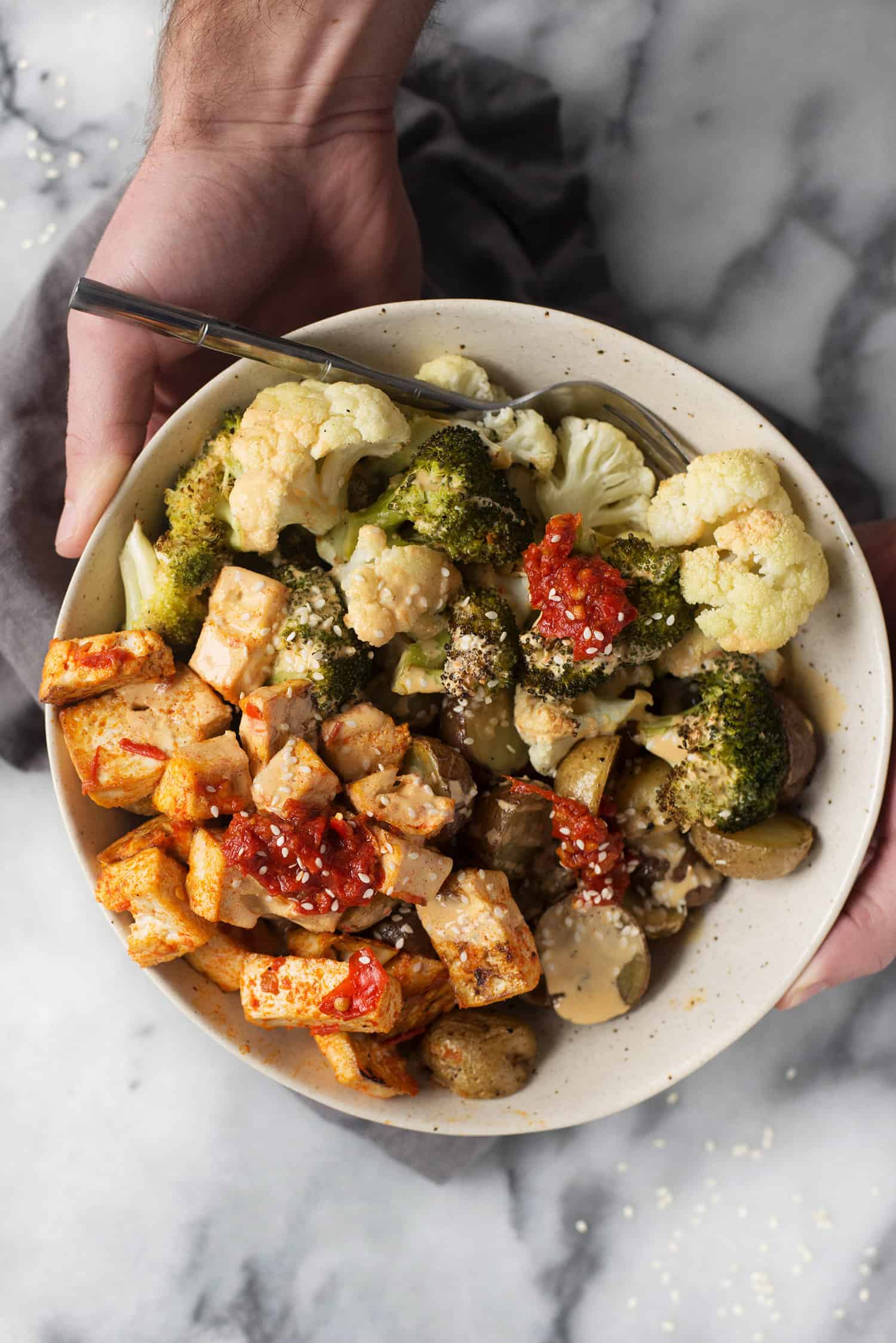 Harissa Tahini Tofu Bowls Delish Knowledge