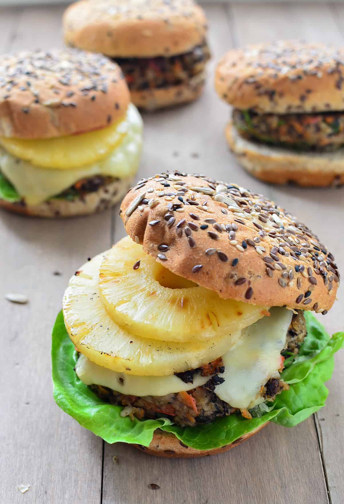 Grilled Pineapple Slices Transform This Burger Into The Food Of Paradise