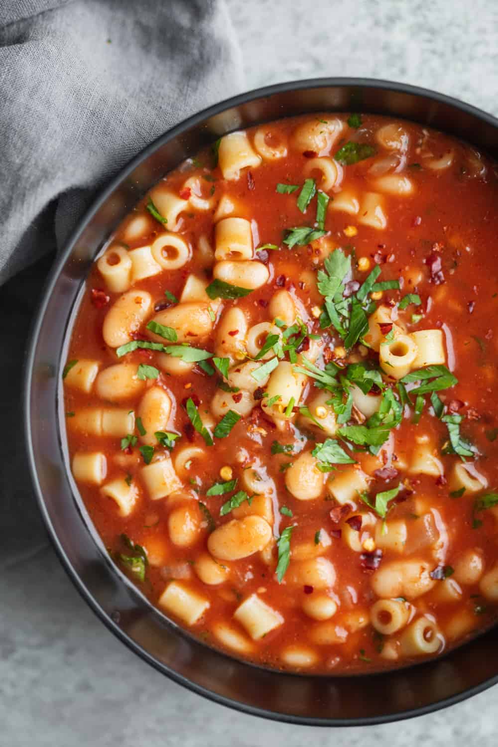 Beans And Pasta In Red Sauce