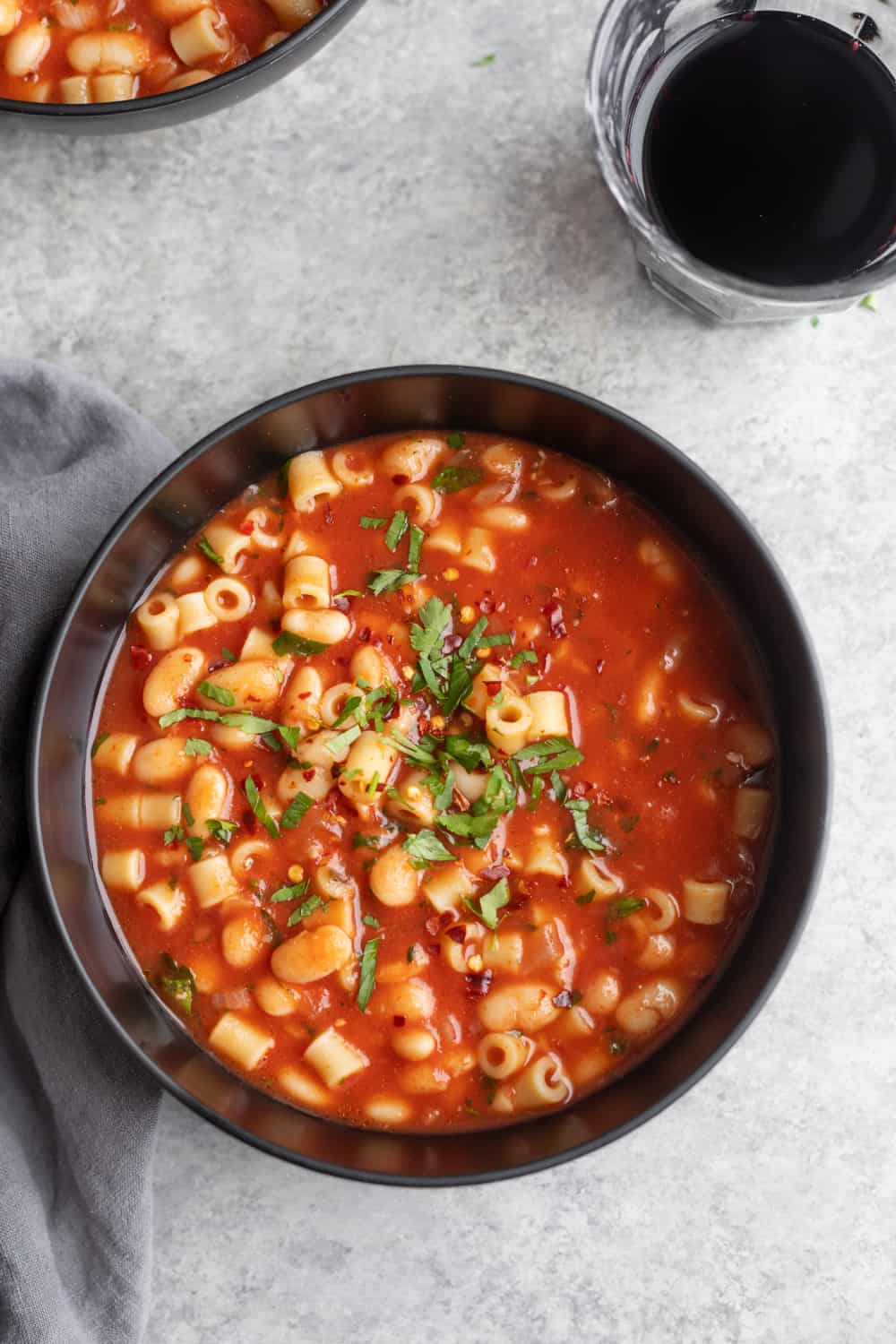 Vegetarian Pasta Fagioli Recipe With Parsley