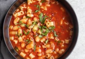 bowl of pasta fagioli