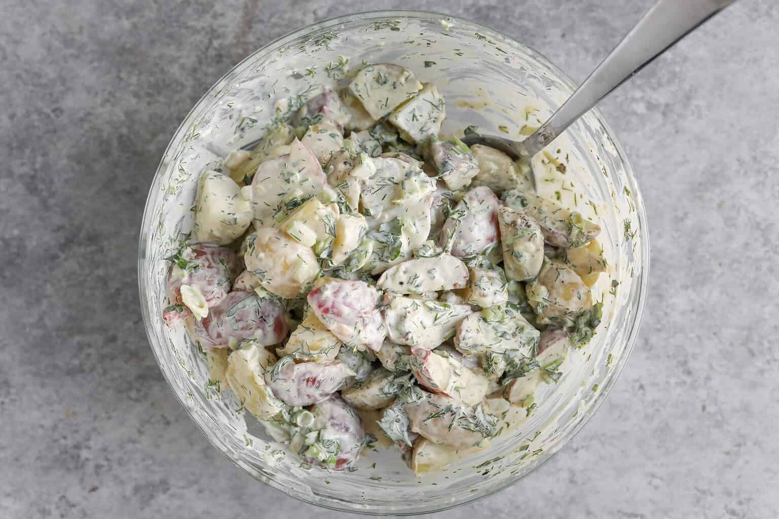 Creamy Herbed Potato Salad - Delish Knowledge