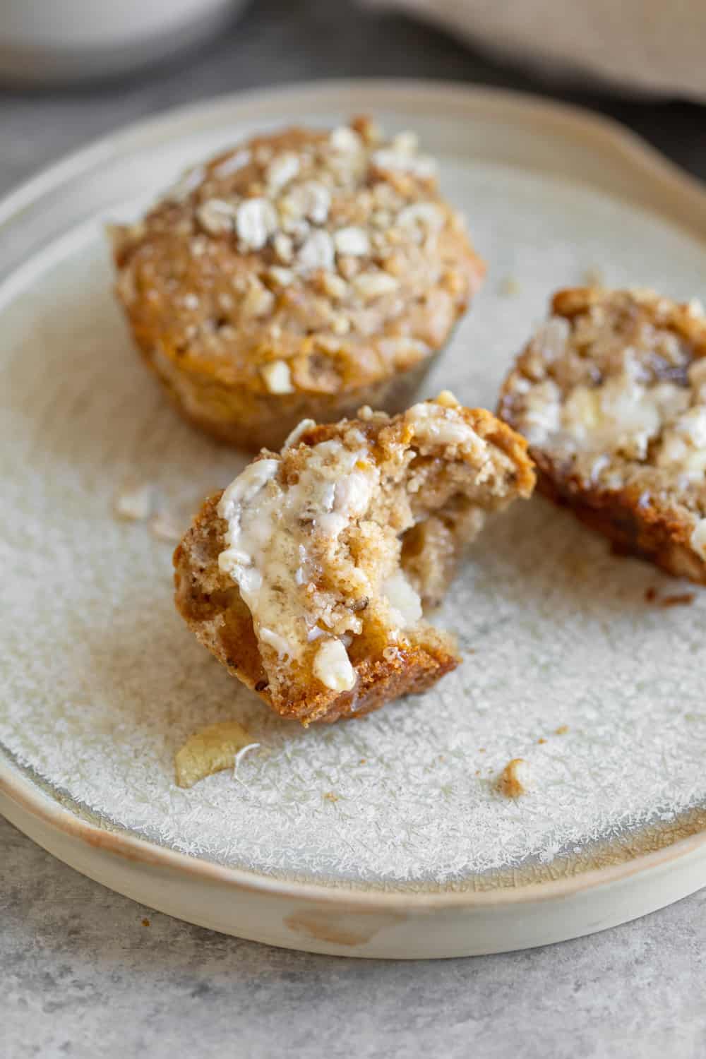 Bite Of Pear Muffin With Honey And Buttere