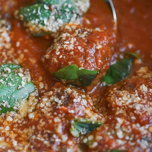 Impossible Meatballs In Marinara Sauce