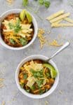 Instant Pot Enchilada Casserole. Yummy, vegetarian and gluten-free! Cooked quinoa, beans, corn and corn tortillas in a homemade enchilada sauce. Delicious! #mexican #dinner #recipe #healthy #glutenfree #vegetarian #quinoa #weeknight | www.delishknowledge.com