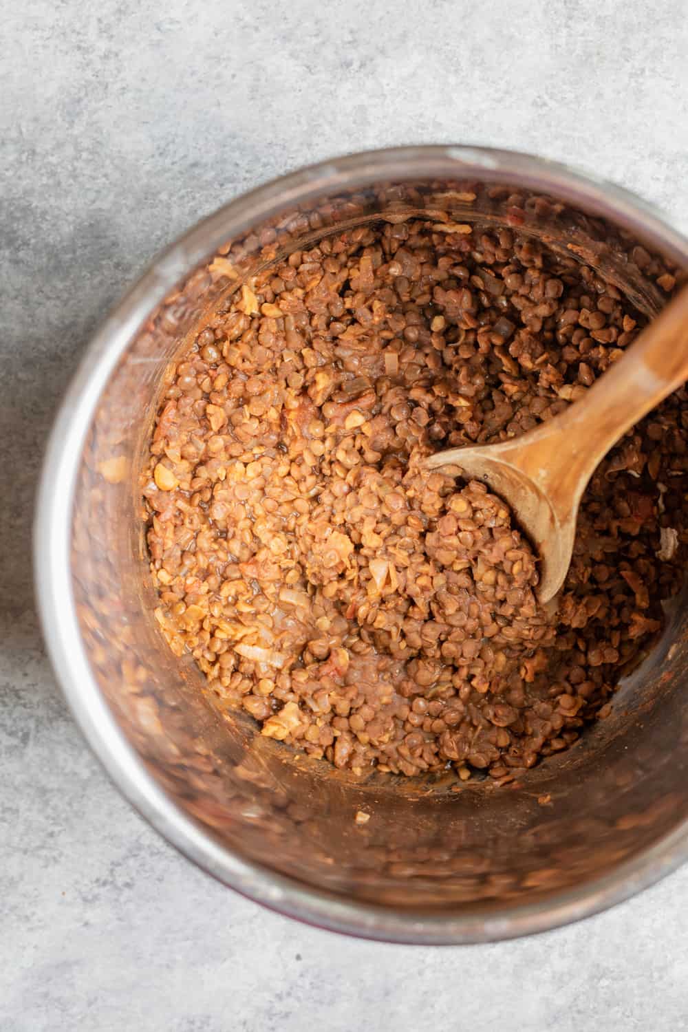 lentil walnut taco meat made in the Instant Pot