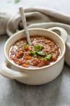 Instant Pot Vegan Lentil Chili! Looking for a healthy, quick chili? Try this vegan and gluten-free lentil chili. Made in the Instant Pot/Pressure Cooker for ease, with directions for the slow-cooker. | www.delishknowledge.com