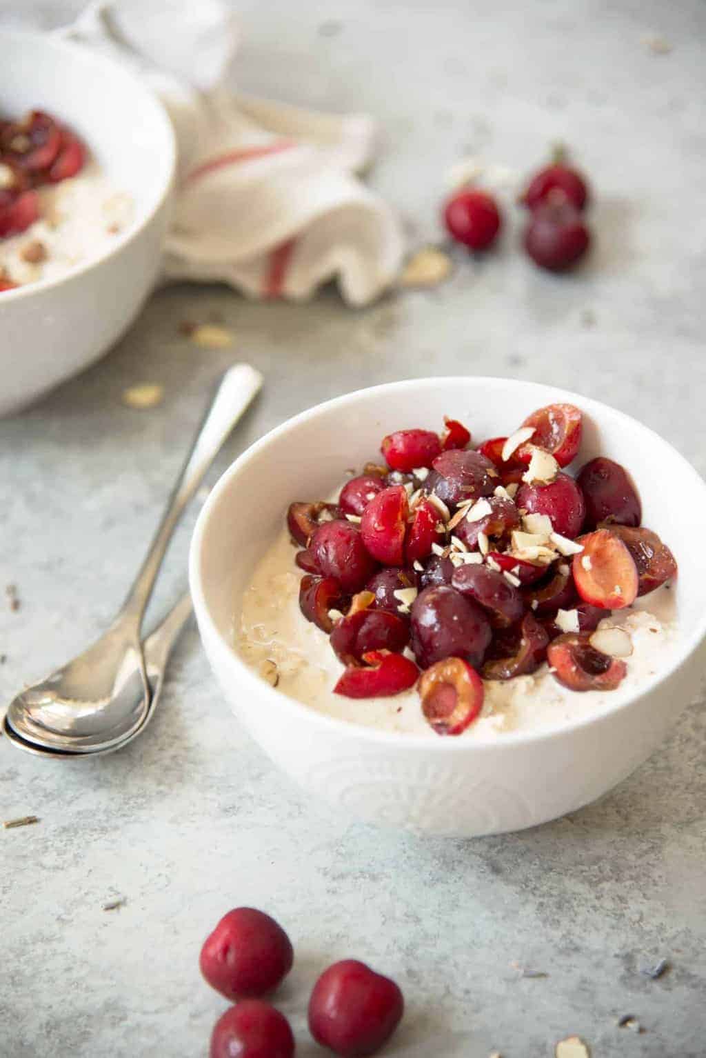 Lavender Cherry Overnight Oats - Delish Knowledge