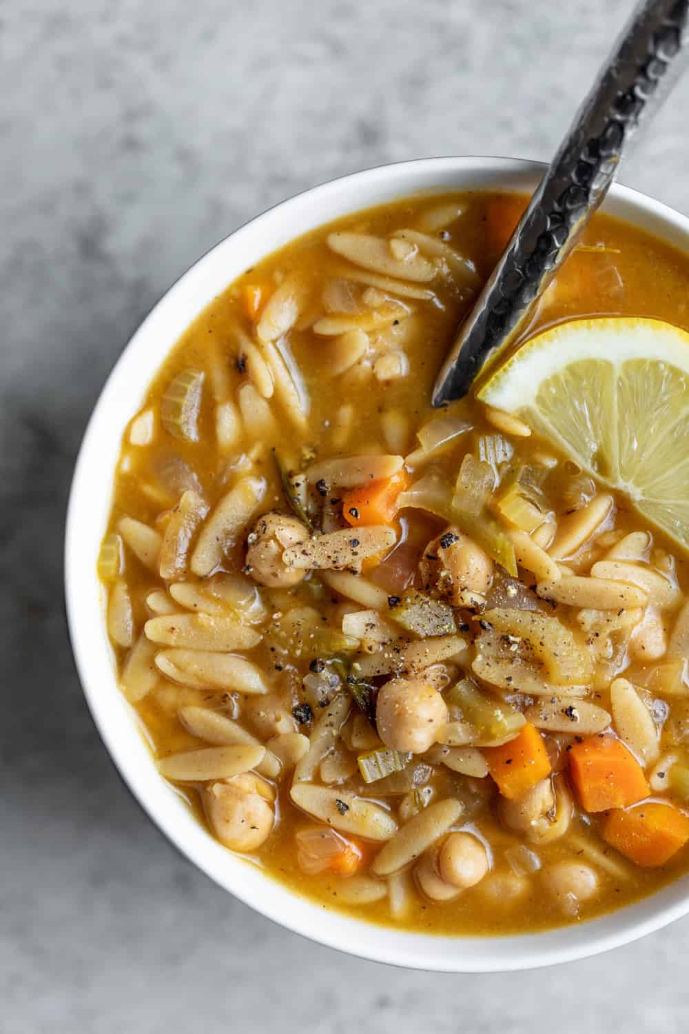 Lemon Chickpea Orzo Soup