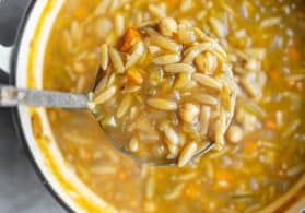 Chickpea Orzo Soup with Lemon