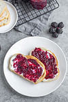 two slices of jam on toast
