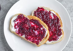 two slices of jam on toast