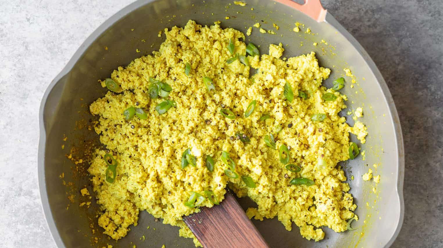 tofu scramble in a skillet