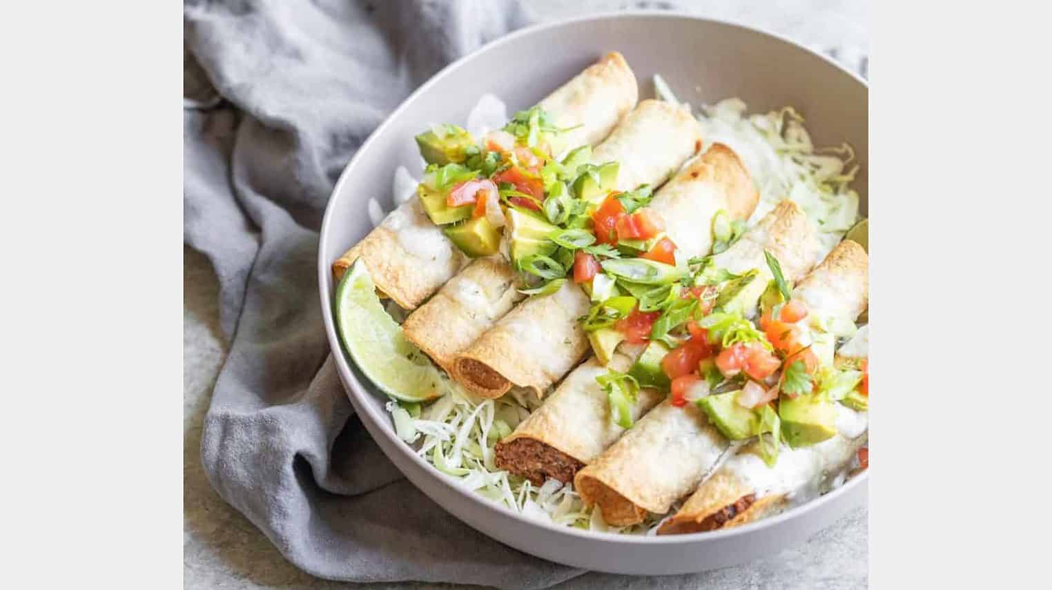 vegan taquitos in the air fryer