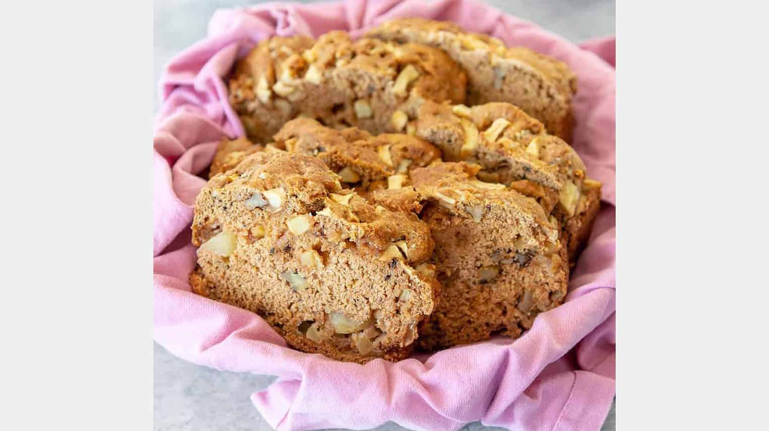 basket of apple bread
